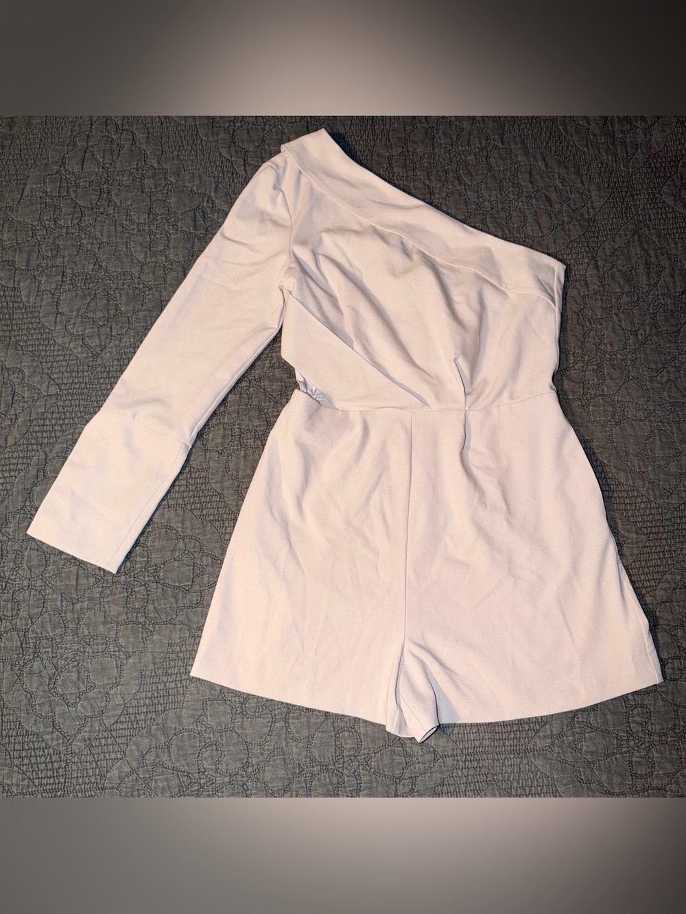 Topshop One Shoulder Playsuit Romperr-Light Pink Women’s Size-6